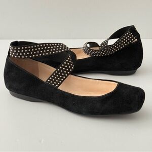 Jessica Simpson Mandayss Ballet Flats with Studded Criss-Cross Ankle Straps